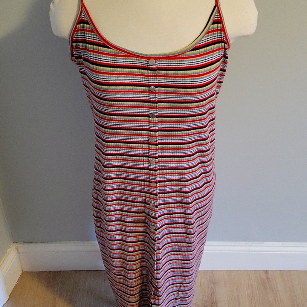 LU NYC Stripped Midi Dress